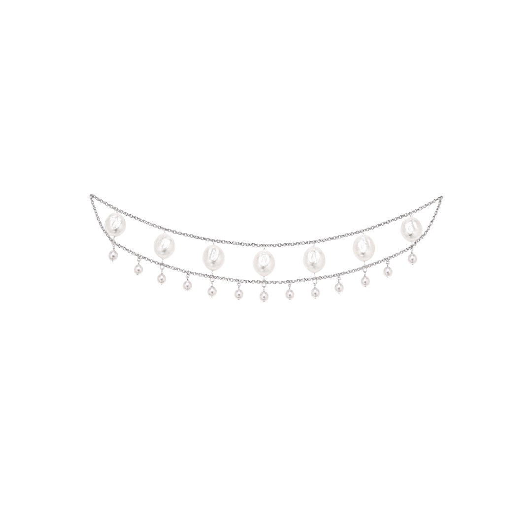 Silver Pearl Choker