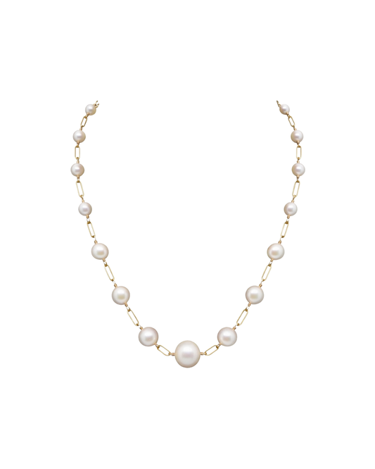 Graduated Gold Pearl Necklace
