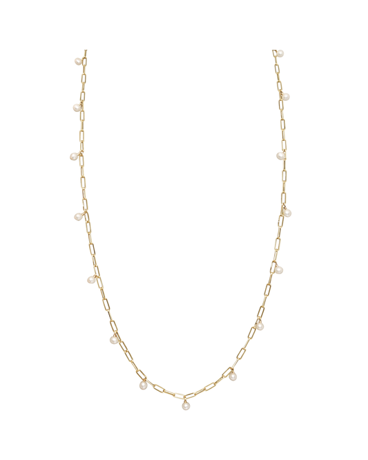 Long Fringe Gold Necklace