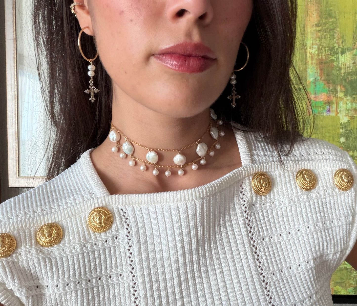 Silver Pearl Choker