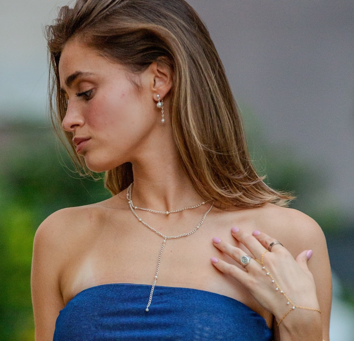 Double Dangle Silver Earring