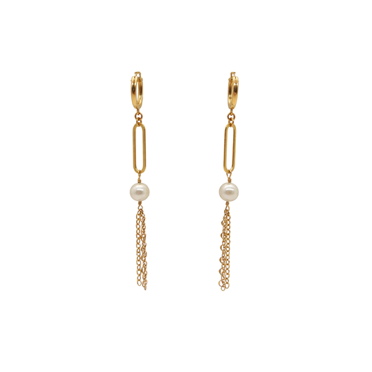 Link & Pearl Earrings