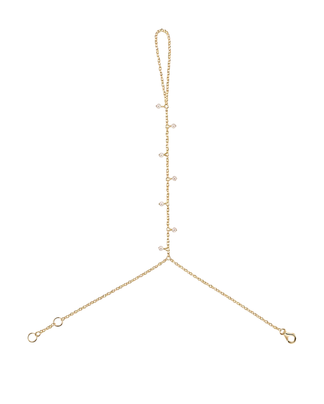 Gold Pearl Hand Chain Bracelet