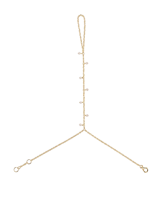 Pulsera de cadena con perlas para la mano