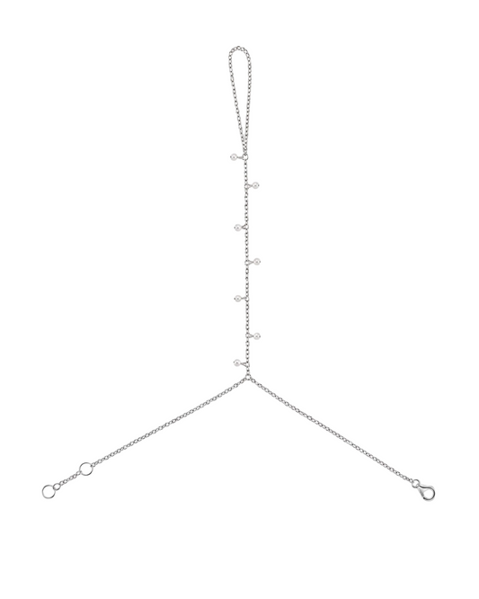 Pulsera de cadena con perlas para la mano